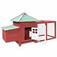 VIDAXL - vidaXL Poulailler avec nichoir Rouge 190x72x102cm Bois de sapin massif - vignette
