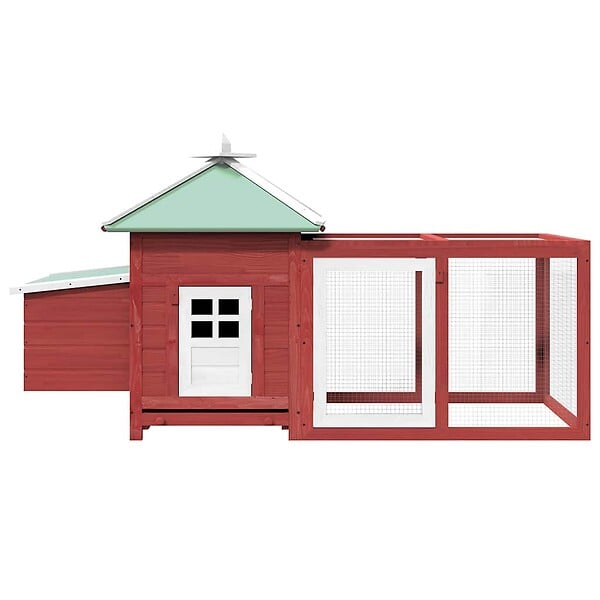 VIDAXL - vidaXL Poulailler avec nichoir Rouge 190x72x102cm Bois de sapin massif - large