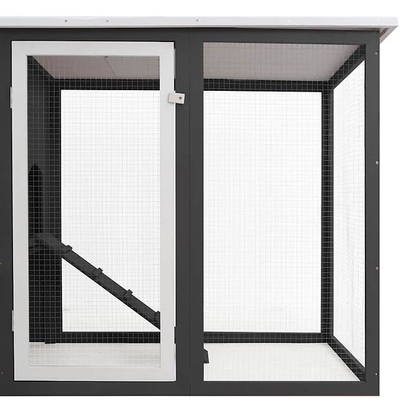 VIDAXL - vidaXL Poulailler d'extérieur avec 1 nichoir Gris Bois - large