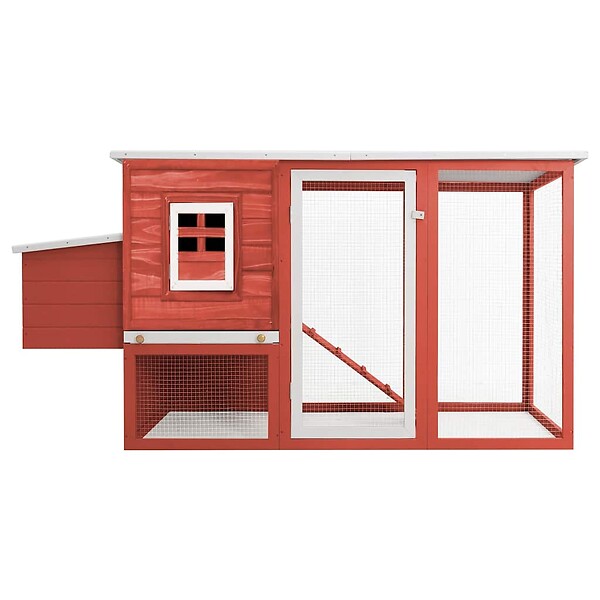 VIDAXL - vidaXL Poulailler d'extérieur avec 1 nichoir Rouge Bois - large