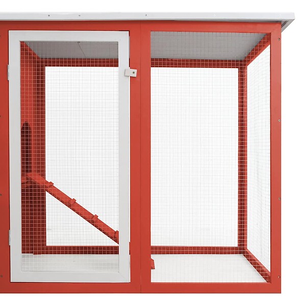 VIDAXL - vidaXL Poulailler d'extérieur avec 1 nichoir Rouge Bois - large
