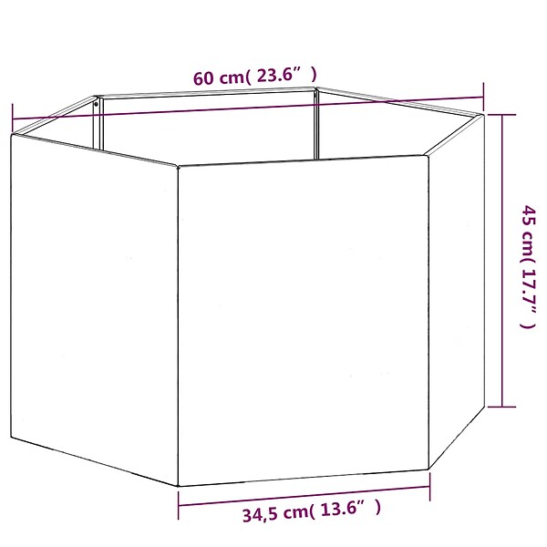 VIDAXL - vidaXL Jardinière Rouillé 60x60x45 cm Acier corten - large