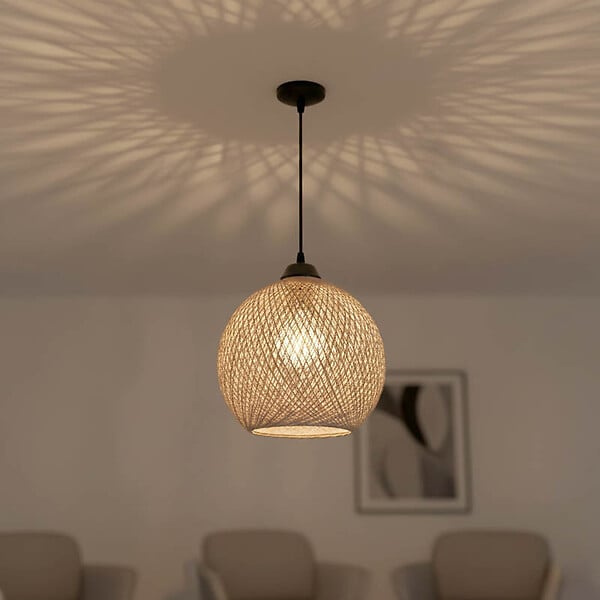 ENTREPOT BRICO - Suspension luminaire e27 marron noir 22x65 cm. - large