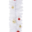 VIDAXL - vidaXL Guirlande de Noël décorée avec boules Blanc 5 m - vignette