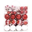 VIDAXL - vidaXL Ensemble de boules de Noël 64 pcs Rouge et blanc - vignette