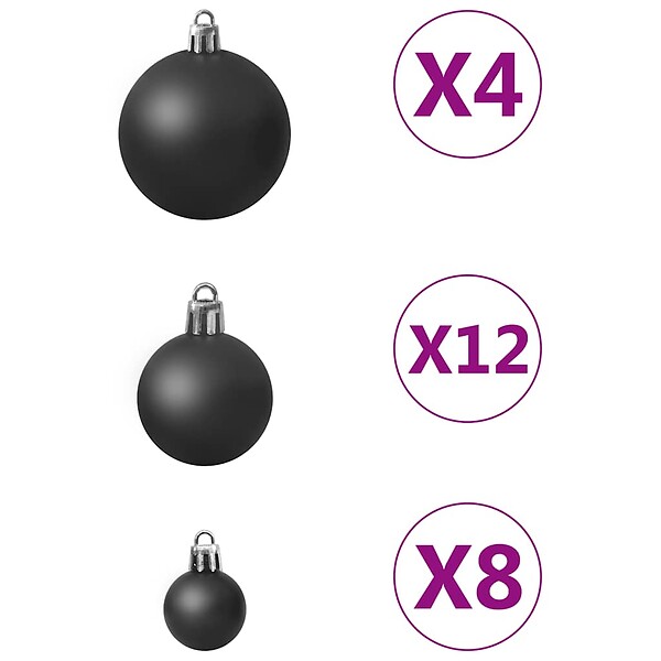 VIDAXL - vidaXL Ensemble de boules de Noël 100 pcs Noir - large