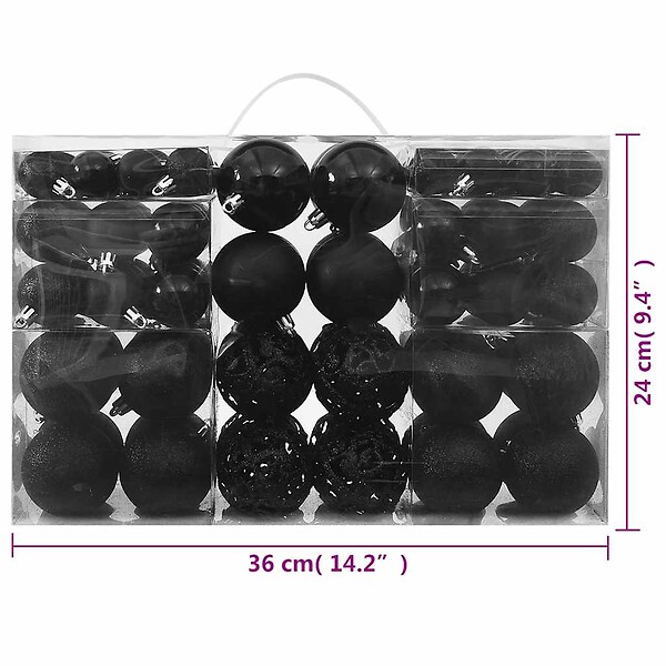 VIDAXL - vidaXL Ensemble de boules de Noël 100 pcs Noir - large