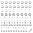 VIDAXL - vidaXL Ensemble de boules de Noël 100 pcs 3/4/6 cm Argenté - vignette