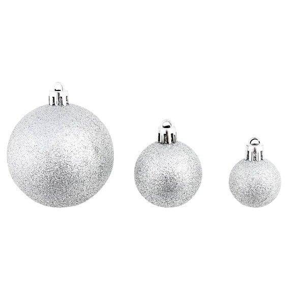 VIDAXL - vidaXL Ensemble de boules de Noël 100 pcs 3/4/6 cm Argenté - large