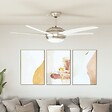 VIDAXL - vidaXL Ventilateur de plafond orné avec lampe 128 cm Blanc - vignette