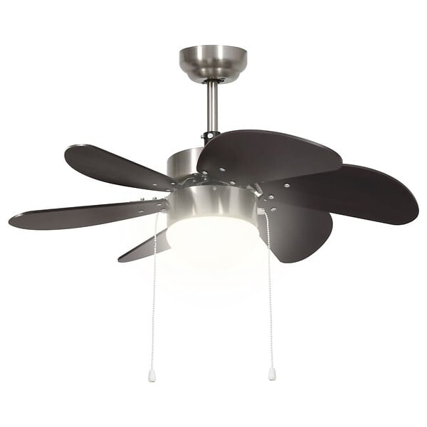 VIDAXL - vidaXL Ventilateur de plafond avec lampe 76 cm Marron foncé - large