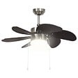 VIDAXL - vidaXL Ventilateur de plafond avec lampe 76 cm Marron foncé - vignette