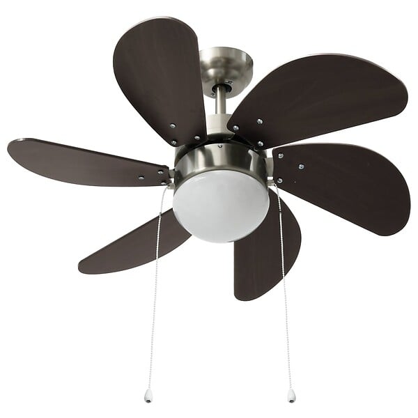 VIDAXL - vidaXL Ventilateur de plafond avec lampe 76 cm Marron foncé - large