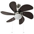 VIDAXL - vidaXL Ventilateur de plafond avec lampe 76 cm Marron foncé - vignette