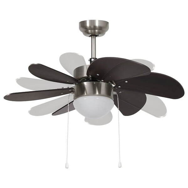 VIDAXL - vidaXL Ventilateur de plafond avec lampe 76 cm Marron foncé - large