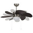 VIDAXL - vidaXL Ventilateur de plafond avec lampe 76 cm Marron foncé - vignette