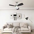 VIDAXL - vidaXL Ventilateur de plafond lampe et télécommande 76 cm Marron foncé - vignette