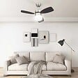 VIDAXL - vidaXL Ventilateur de plafond lampe et télécommande 76 cm Marron foncé - vignette