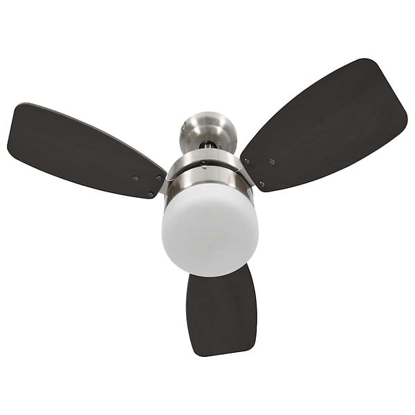 VIDAXL - vidaXL Ventilateur de plafond lampe et télécommande 76 cm Marron foncé - large