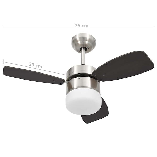 VIDAXL - vidaXL Ventilateur de plafond lampe et télécommande 76 cm Marron foncé - large