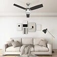 VIDAXL - vidaXL Ventilateur de plafond lampe et télécommande 108cm Marron foncé - vignette