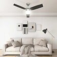 VIDAXL - vidaXL Ventilateur de plafond lampe et télécommande 108cm Marron foncé - vignette