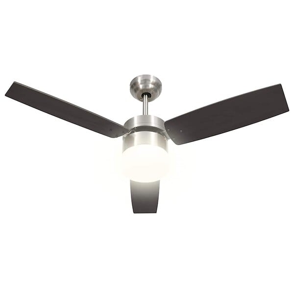 VIDAXL - vidaXL Ventilateur de plafond lampe et télécommande 108cm Marron foncé - large