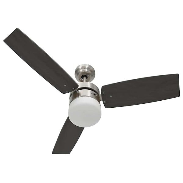 VIDAXL - vidaXL Ventilateur de plafond lampe et télécommande 108cm Marron foncé - large
