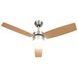 VIDAXL - vidaXL Ventilateur de plafond lampe et télécommande 108cm Marron clair - vignette