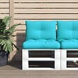 VIDAXL - vidaXL Coussins de palette lot de 2 turquoise tissu Oxford - vignette