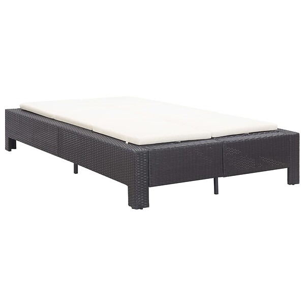 VIDAXL - vidaXL Transat à 2 places avec coussin Noir Résine tressée - large