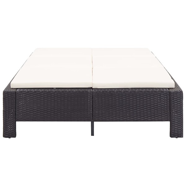 VIDAXL - vidaXL Transat à 2 places avec coussin Noir Résine tressée - large