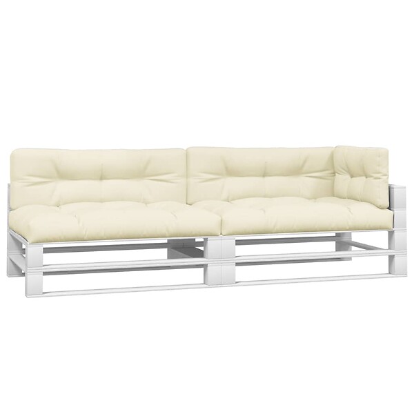 VIDAXL - vidaXL Coussins de palette lot de 5 crème tissu - large