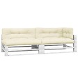 VIDAXL - vidaXL Coussins de palette lot de 5 crème tissu - vignette
