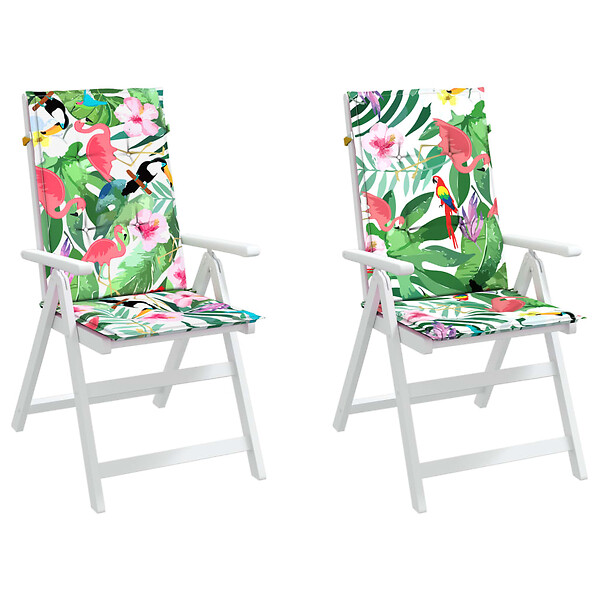 VIDAXL - vidaXL Coussins de chaise de jardin dossier haut lot de 2 multicolore - large