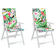 VIDAXL - vidaXL Coussins de chaise de jardin dossier haut lot de 2 multicolore - vignette