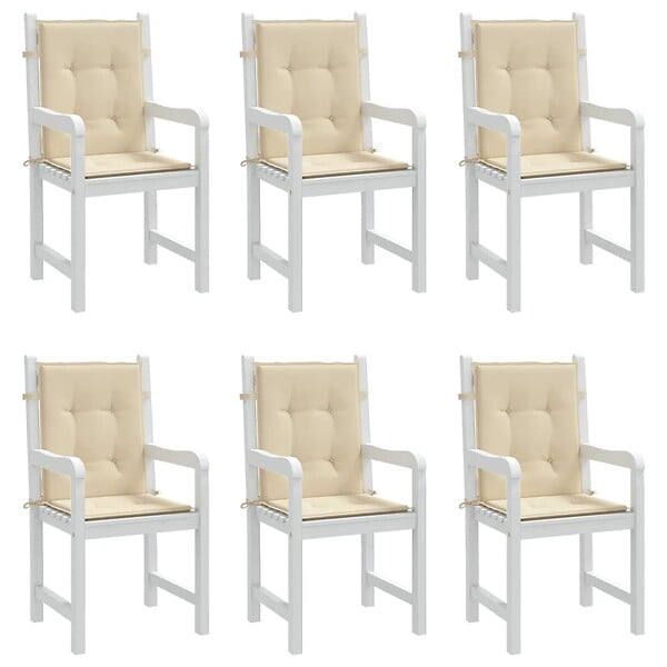 VIDAXL - vidaXL Coussins de chaise de jardin à dossier bas lot de 6 beige - large