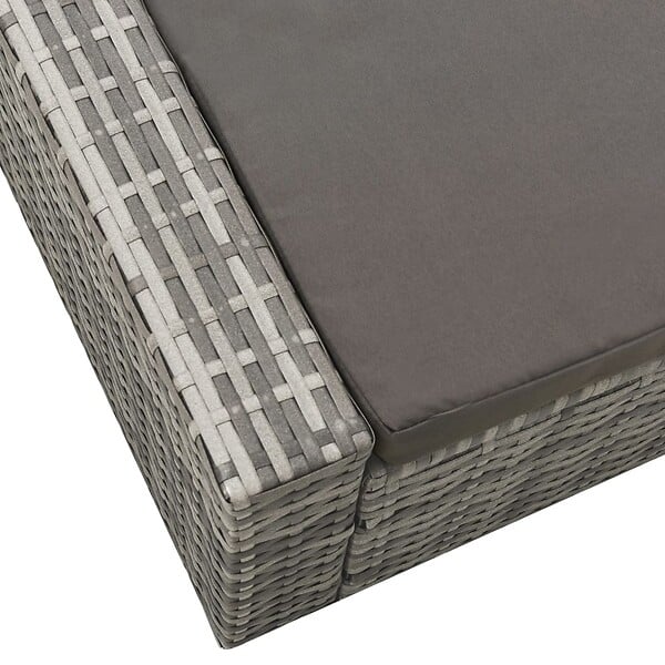 VIDAXL - vidaXL Chaise longue double Résine tressée Gris - large