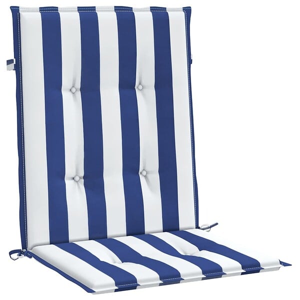 VIDAXL - vidaXL Coussins de chaise à dossier bas lot de 6 rayures bleu et blanc - large