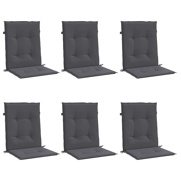 VIDAXL - vidaXL Coussins de chaise de jardin à dossier bas lot de 6 anthracite - large