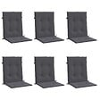 VIDAXL - vidaXL Coussins de chaise de jardin à dossier bas lot de 6 anthracite - vignette