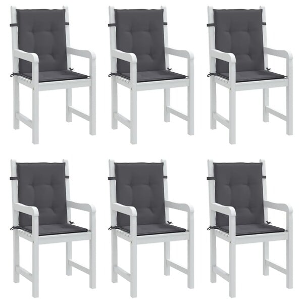 VIDAXL - vidaXL Coussins de chaise de jardin à dossier bas lot de 6 anthracite - large