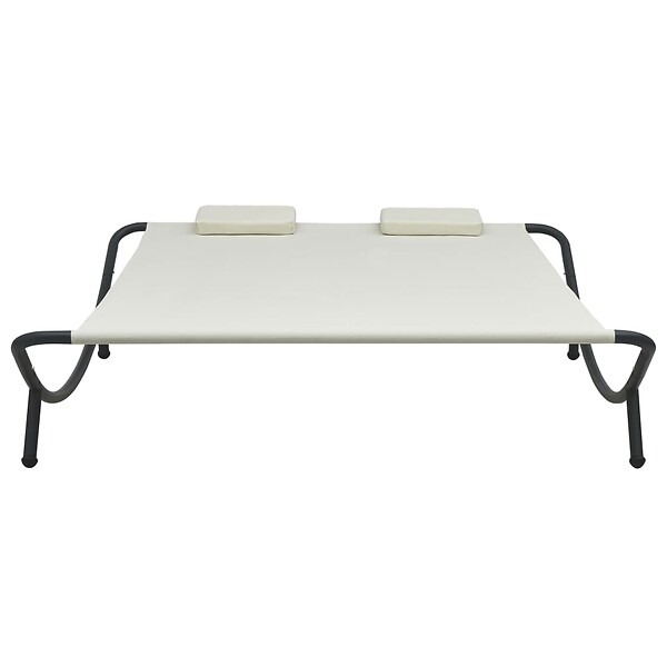 VIDAXL - vidaXL Chaise longue d'extérieur Tissu Crème - large