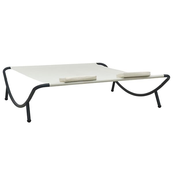 VIDAXL - vidaXL Chaise longue d'extérieur Tissu Crème - large