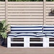 VIDAXL - vidaXL Coussins de palette lot de 2 rayures bleues/blanches - vignette