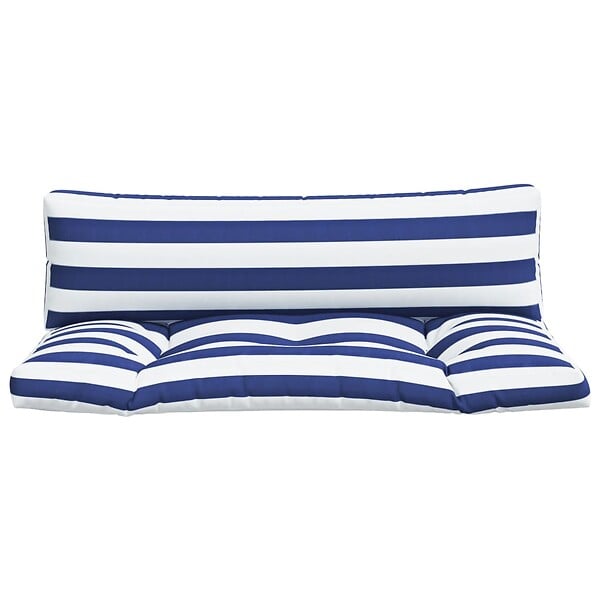 VIDAXL - vidaXL Coussins de palette lot de 2 rayures bleues/blanches - large