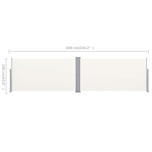 VIDAXL - vidaXL Auvent latéral rétractable 160x600 cm Crème - large