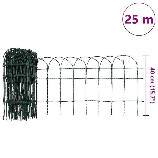 VIDAXL - vidaXL Bordure de pelouse Fer enduit de poudre 25x0,4 m - large