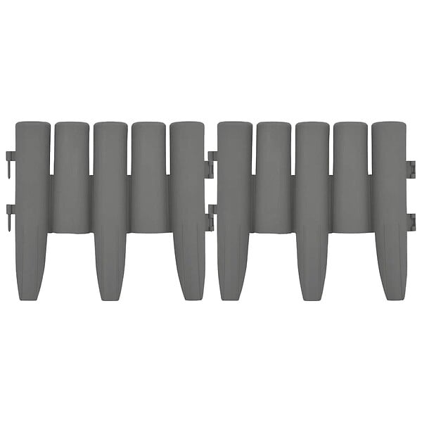 VIDAXL - vidaXL Bordures de pelouse 36 pcs Gris 10 m PP - large