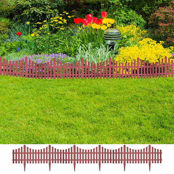 VIDAXL - vidaXL Bordures de pelouse 17 pcs 10 m Marron - large